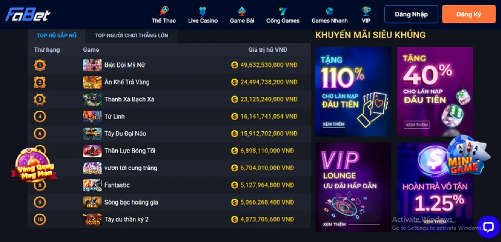 Các trò chơi Slot đa dạng tại Thomo Nổ Hũ